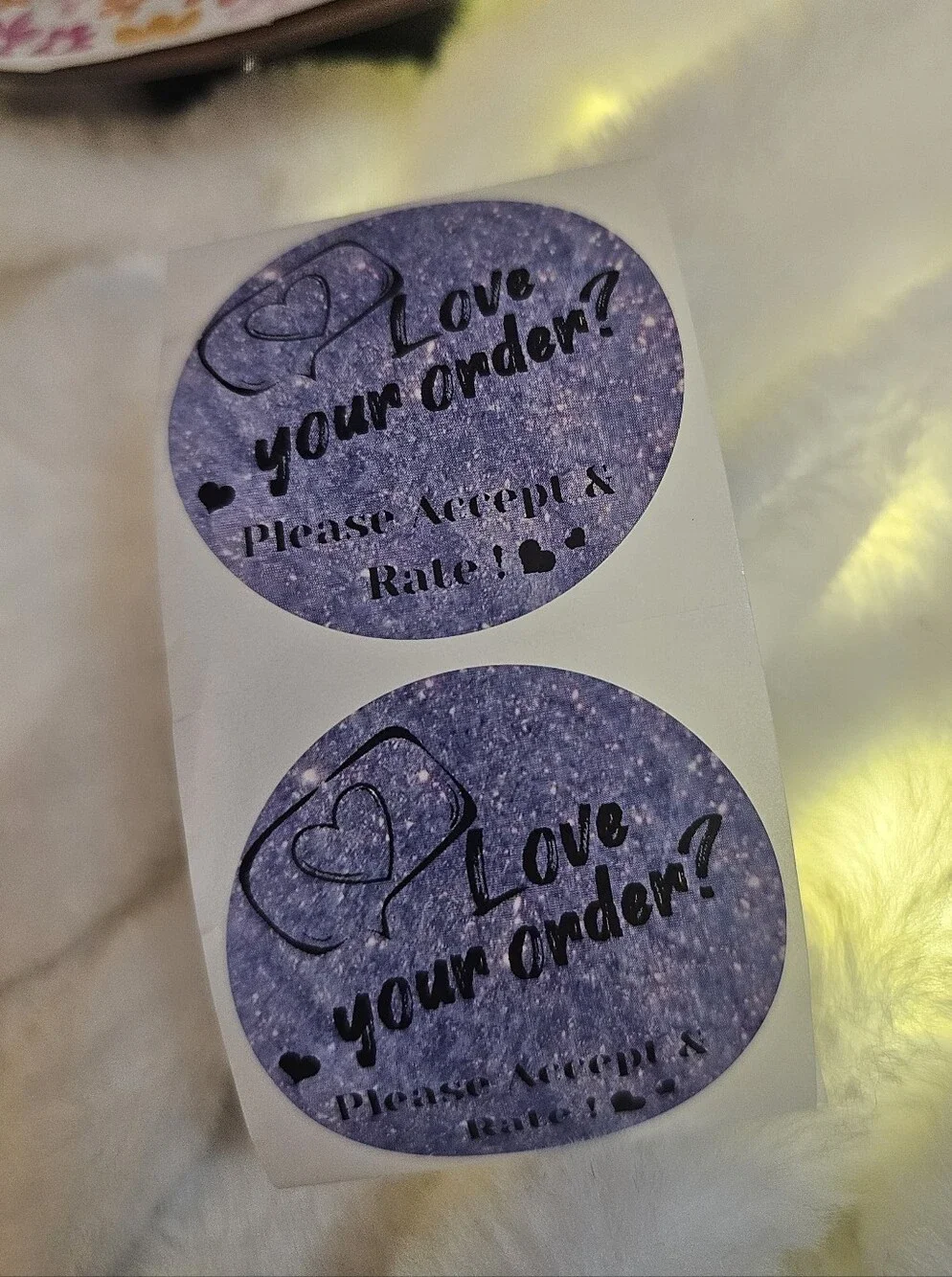 30 Count Stickers Love Your Order Purple